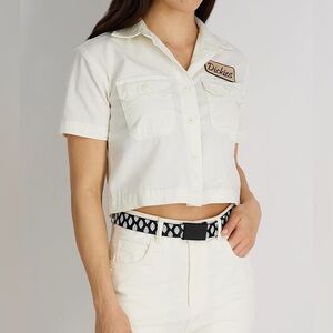 Dickies Woman's Tonal Military Buckle BeltWith Logo Black Size Small